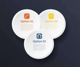 Blue Infographic template with white circles vector 02