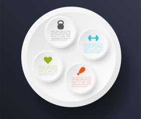 Blue Infographic template with white circles vector 03