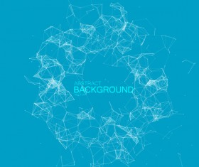 Blue background with particles and lines vector
