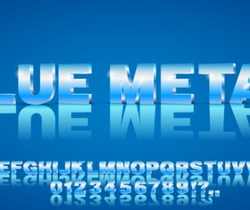 Blue green gradient alphabet with number vector