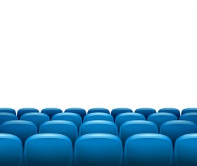 Blue seats with cinema background vector 02