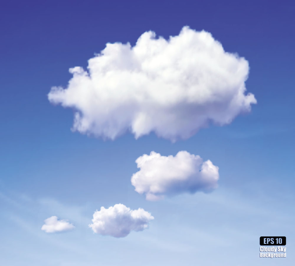 Blue sky and clouds vector backgrounds 01