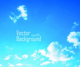 Blue sky and clouds vector backgrounds 04