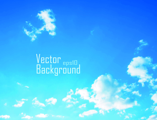 Blue sky and clouds vector backgrounds 04