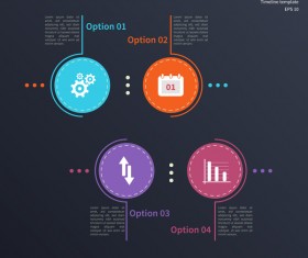 Blue timeline infographic template vectors 02