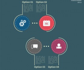 Blue timeline infographic template vectors 03