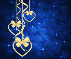 Blue valentine background heart decorative vector