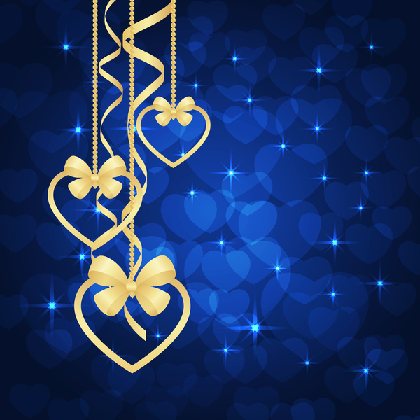 Blue valentine background heart decorative vector