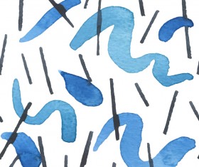 Blue watercolor vision seamless pattern vector 08