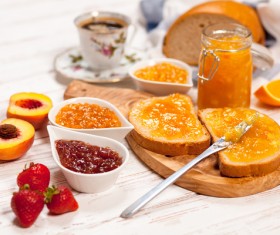 Bread with jam Stock Photo