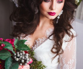 Bride's hair and make-up Stock Photo