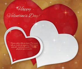 Bright valentines day card with heart vectors