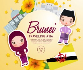 Bruner travel cartoon template vector