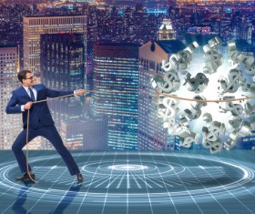 Businessmen save the dollar Stock Photo 05