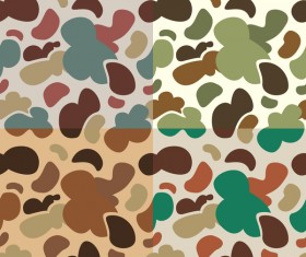 Camouflage pattern seamless vectors set 01