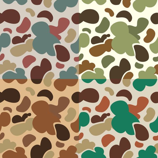 Camouflage pattern seamless vectors set 01
