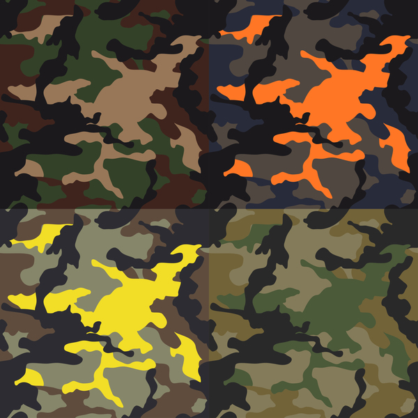 Camouflage pattern seamless vectors set 02