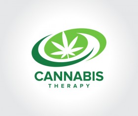 Cannabis Therapy logo design vector 01