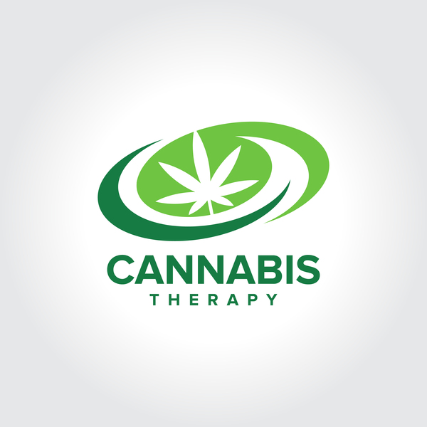 Cannabis Therapy logo design vector 01