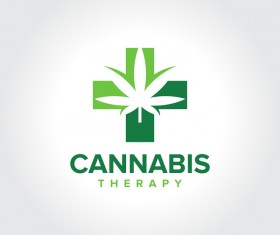 Cannabis Therapy logo design vector 02