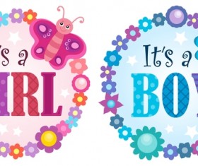 Cartoon buttlefly with baby card vector