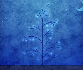 Cartoon night moon background Stock Photo