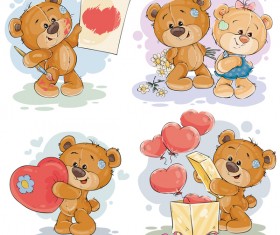 Cartoon teddy bears head drawing vector 02
