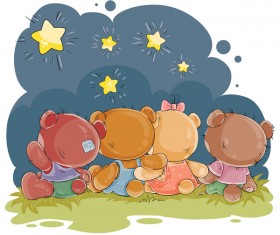 Cartoon teddy bears head drawing vector 05