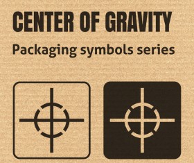 Center of gravity packaging icons series vector