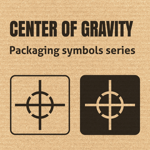 Center of gravity packaging icons series vector