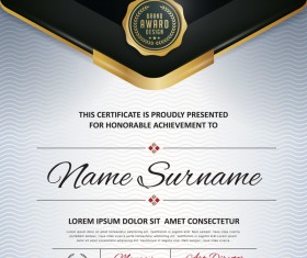 Certificate with diploma template luxury vector material 04