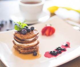 Cheese Blueberry Pancakes Stock Photo