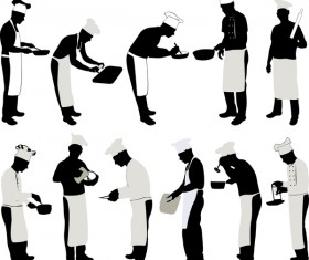 Chef silhouette vector set