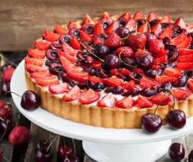 Cherry Strawberry Cake Stock Photo