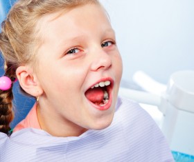 Children repair teeth Stock Photo