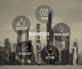 City blurs background and infographic vector 01