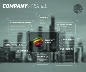 City blurs background and infographic vector 04