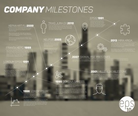 City blurs background and infographic vector 05