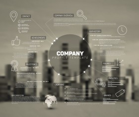 City blurs background and infographic vector 07