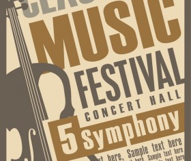 Classical music retro concert poster template 01