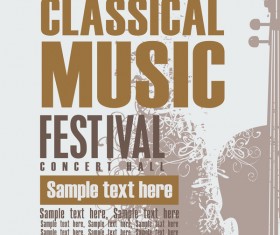 Classical music retro concert poster template 02