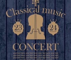 Classical music retro concert poster template 03