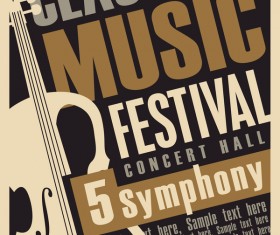 Classical music retro concert poster template 04
