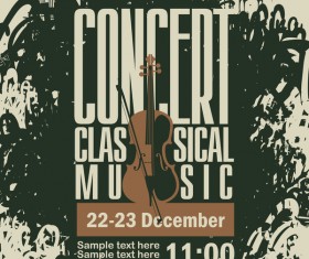 Classical music retro concert poster template 05