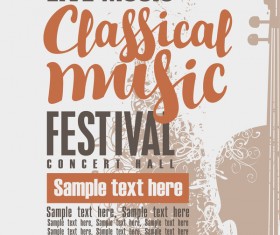 Classical music retro concert poster template 07
