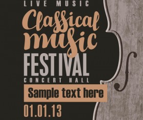 Classical music retro concert poster template 08