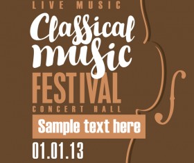 Classical music retro concert poster template 09