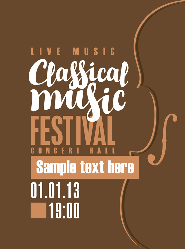 Classical music retro concert poster template 09