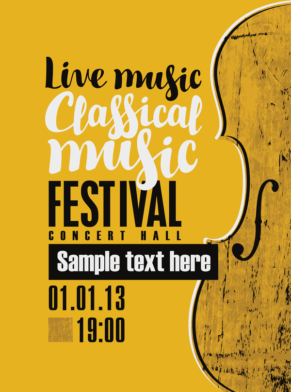 Classical music retro concert poster template 13