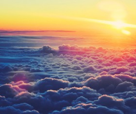 Clouds under the sunset HD picture